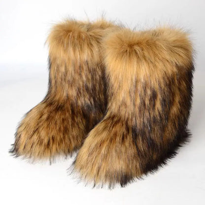 Dames Snowboots Pluizig Warm en Comfortabel