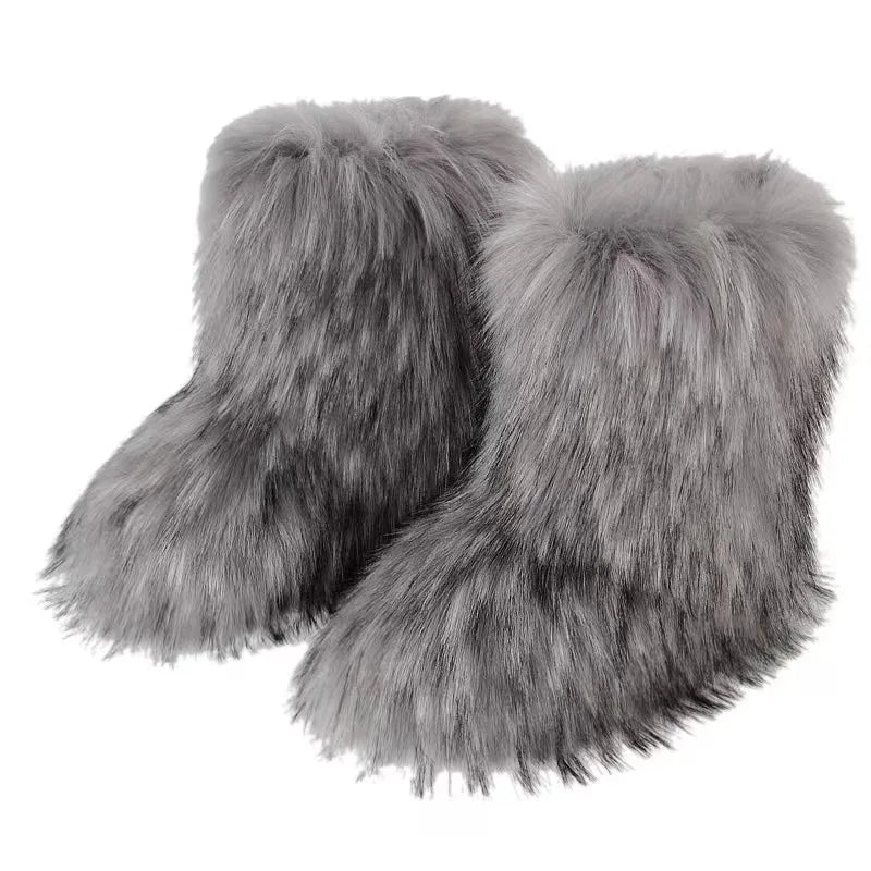 Dames Snowboots Pluizig Warm en Comfortabel