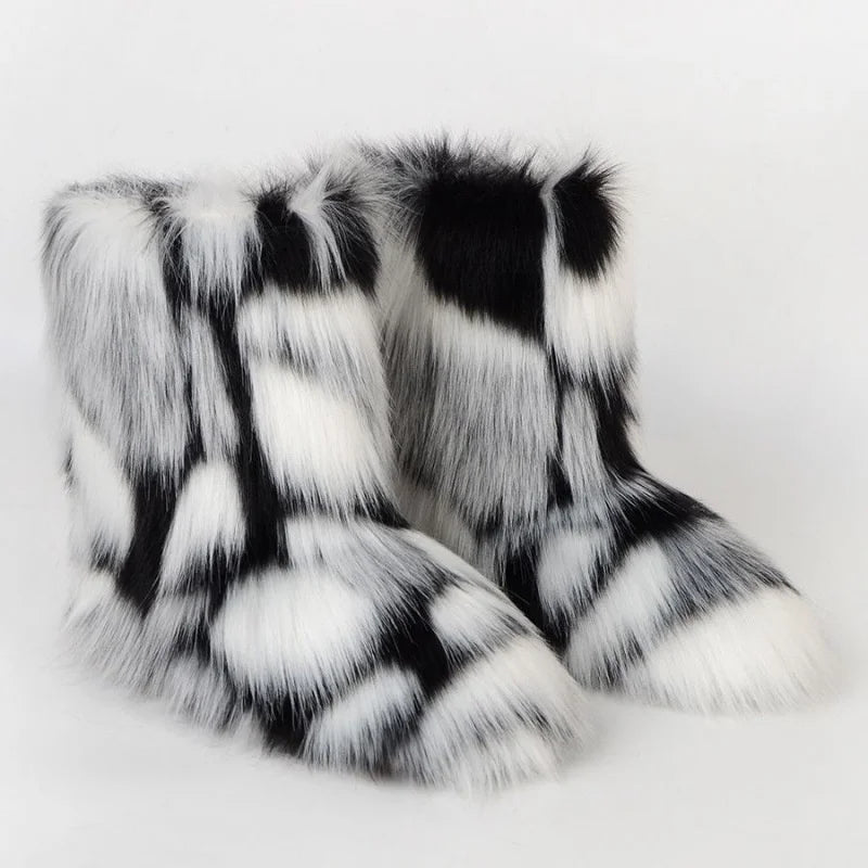 Dames Snowboots Pluizig Warm en Comfortabel