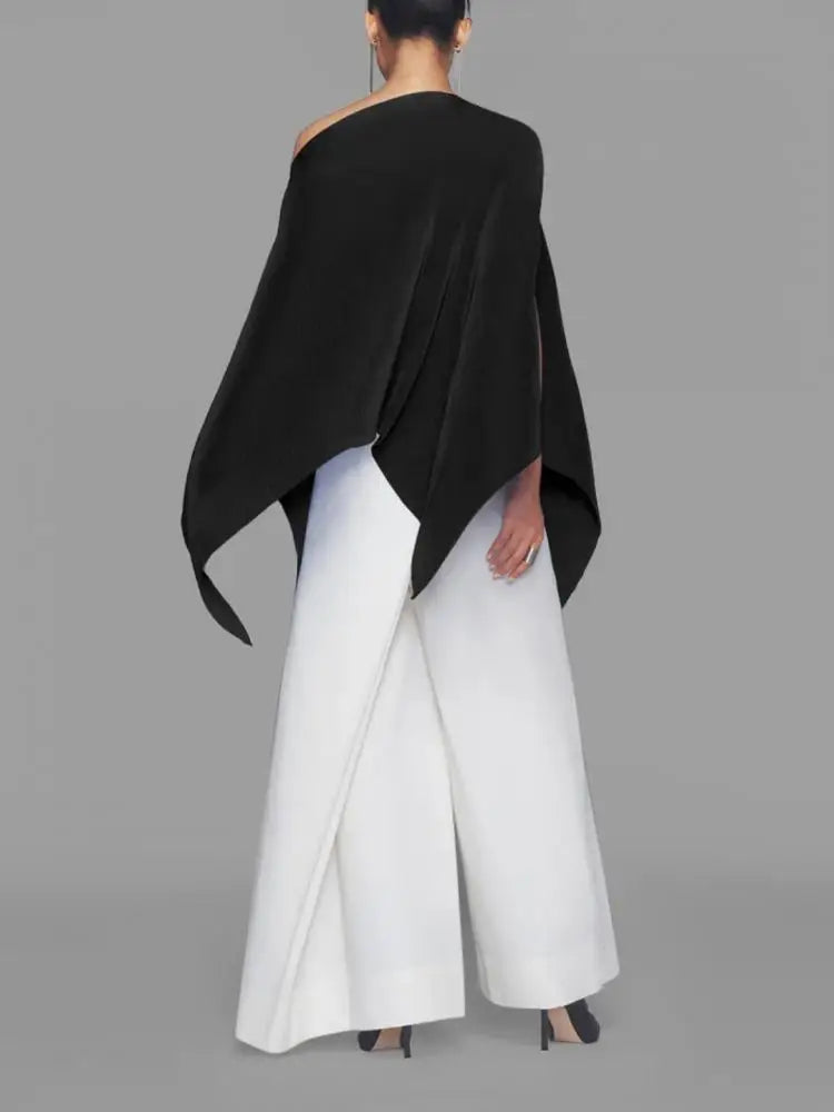 Trendy Asymmetrische Blouse met Bat Mouwen