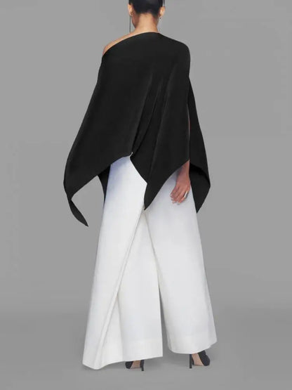 Trendy Asymmetrische Blouse met Bat Mouwen