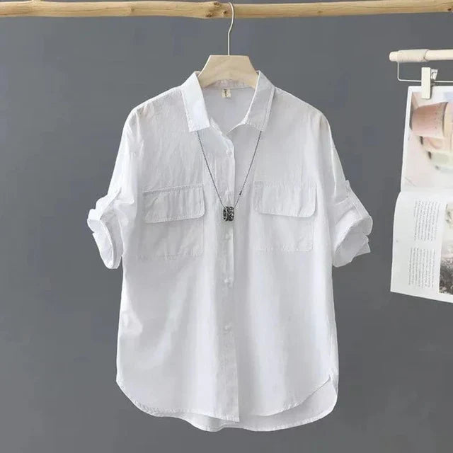 Geel Katoenen Poloshirt voor Dames - "ModaChic" 2024 Collectie
