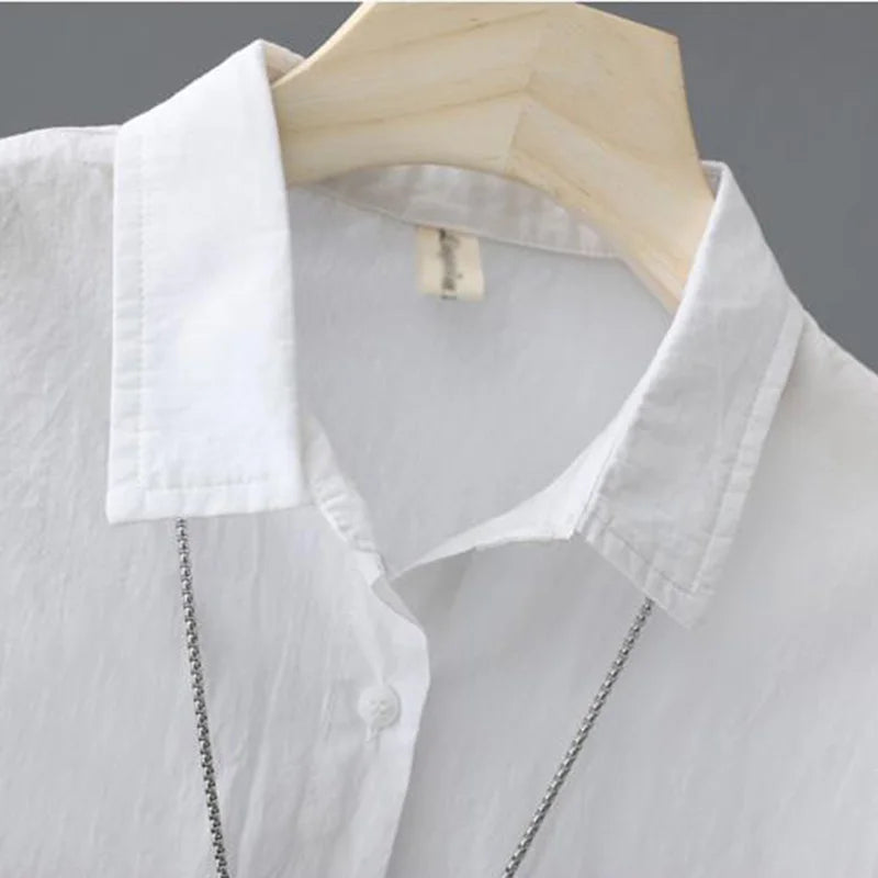 Geel Katoenen Poloshirt voor Dames - "ModaChic" 2024 Collectie