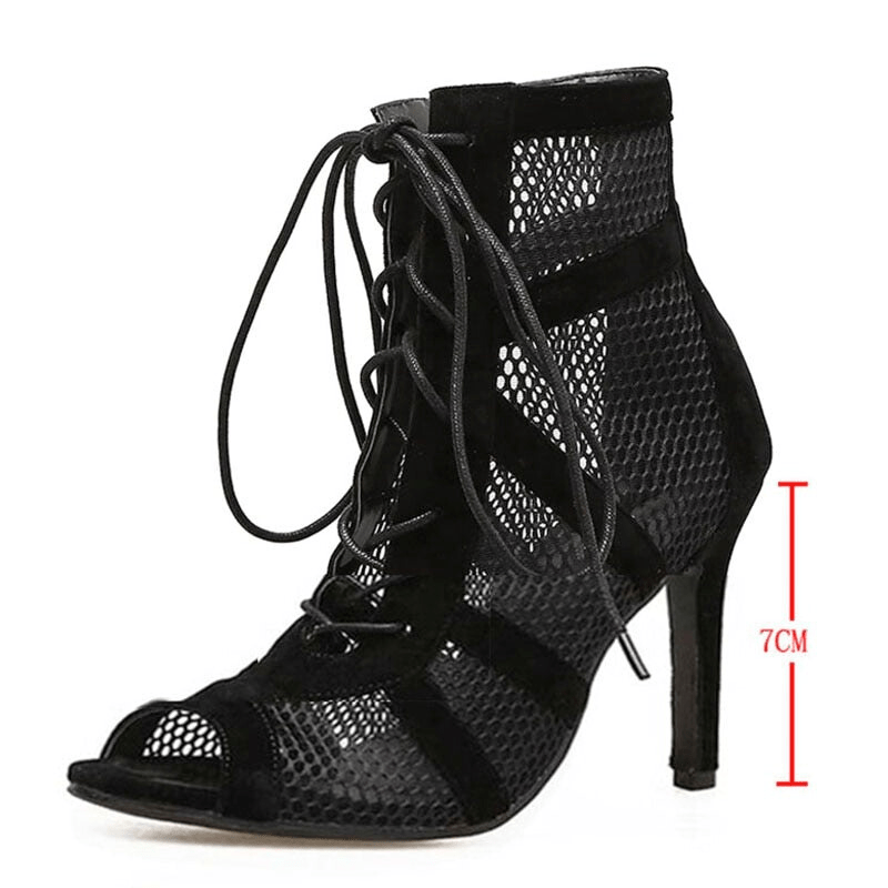 Dames Sandalen Hoge Hak Mesh Elegante Zomerschoenen - Mode Vibes