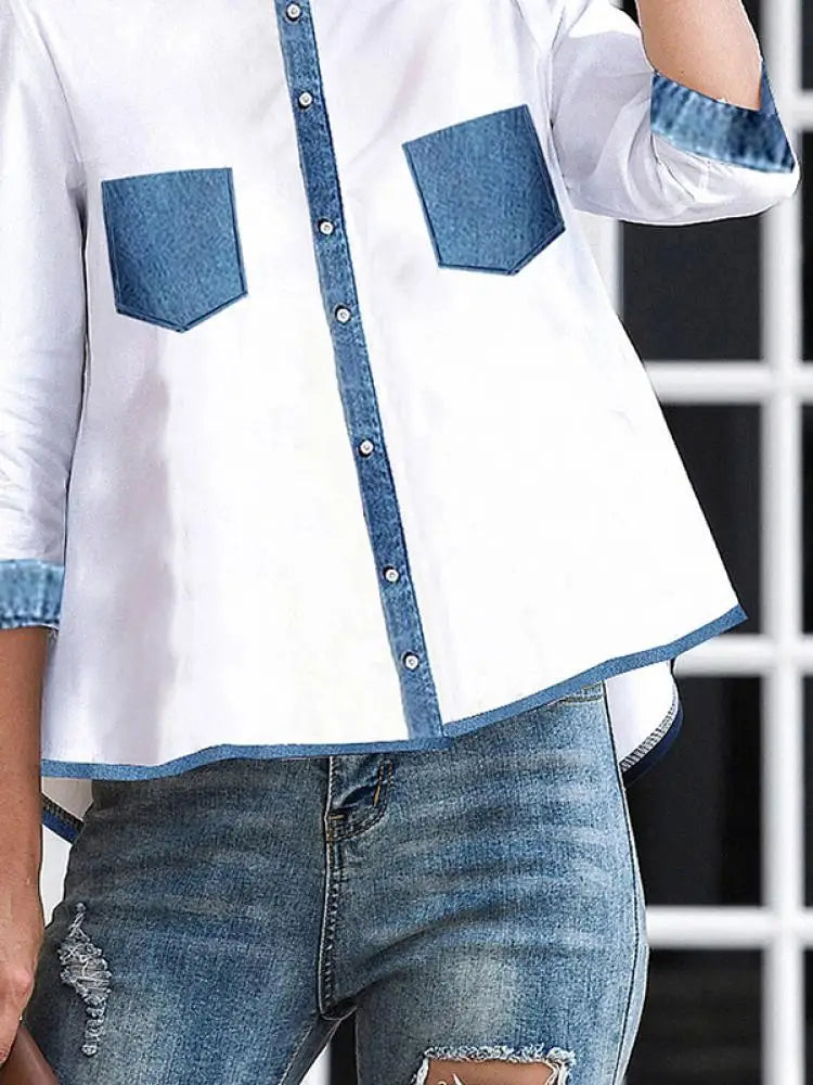 Yezzi Hoog-Laag Patchwork Blouses