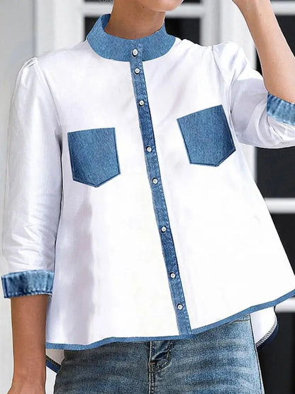 Yezzi Hoog-Laag Patchwork Blouses