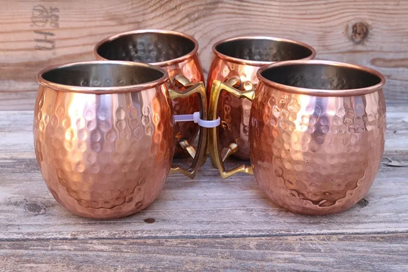 Koperen Mok Set Gehamerd Uniek Design