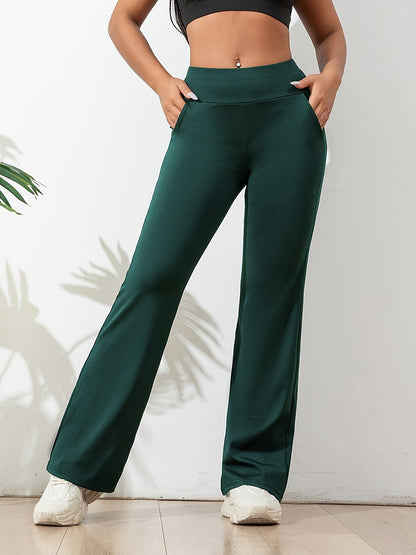 Yogabroek Dames Elastisch met Zakken en Flared Been - Mode Vibes