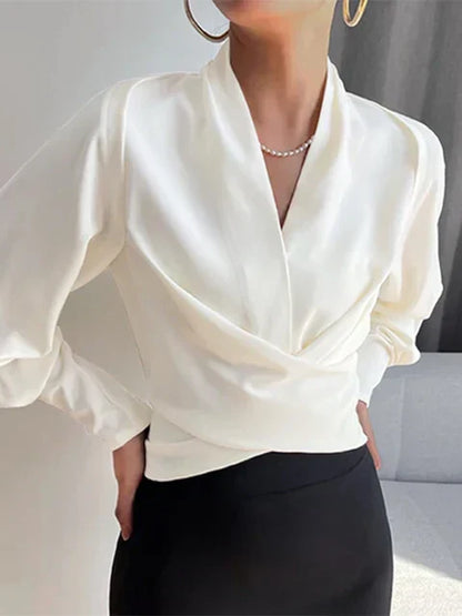 Vrouwen Blouse met Pofmouwen Elegante Stijl - Mode Vibes