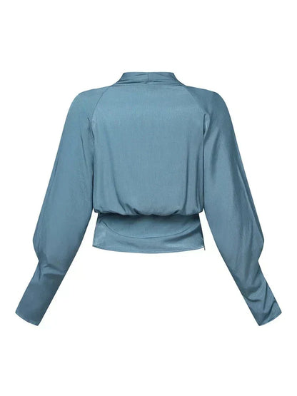 Vrouwen Blouse met Pofmouwen Elegante Stijl