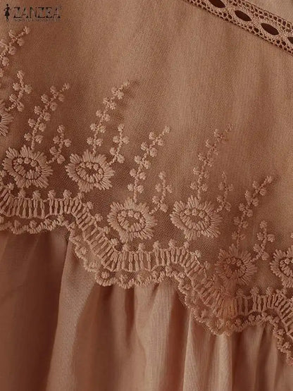 Lumière Chic Zomerse Kanten Blouse