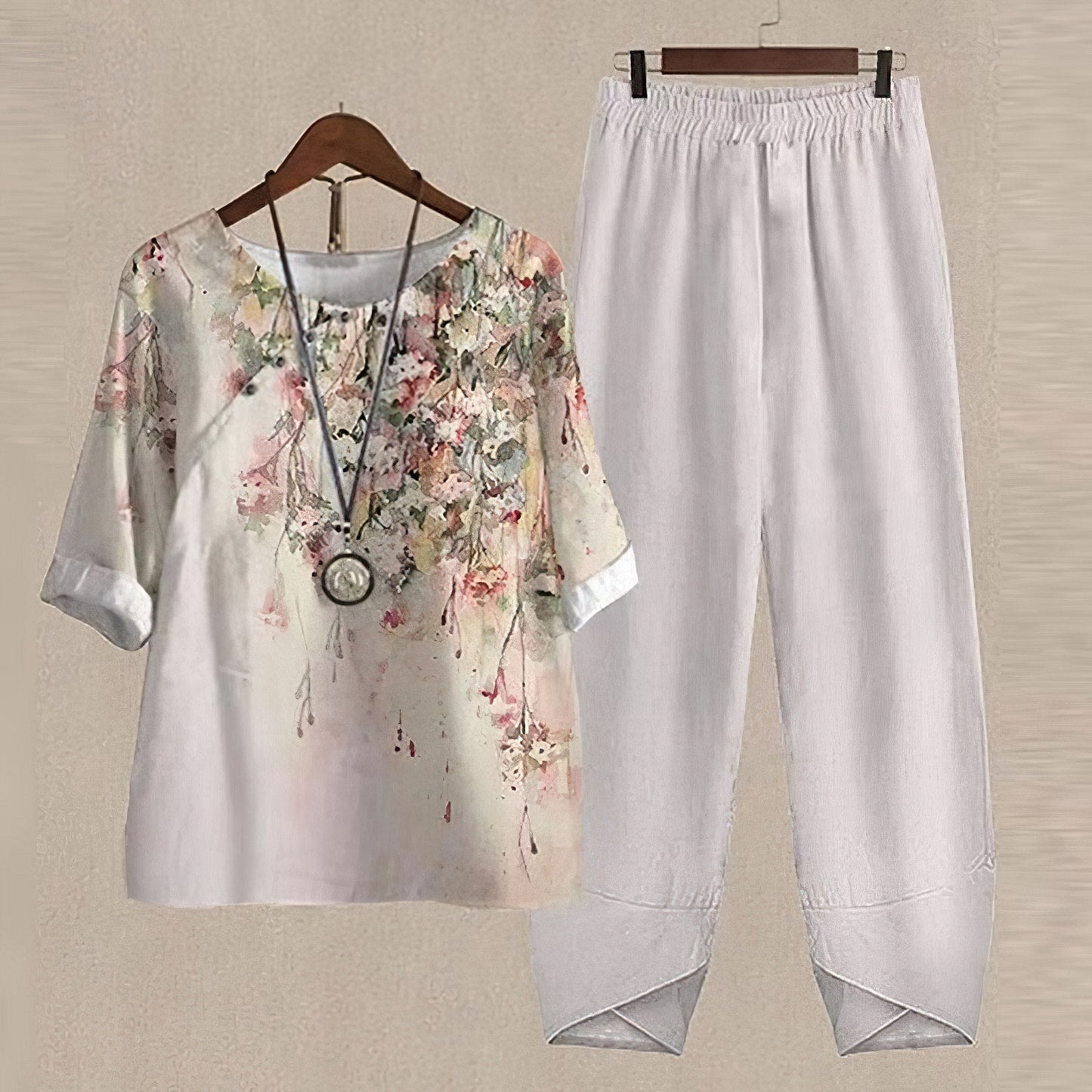 Vintage Bloemen Twee Stukken Set van Edelweiss Mode