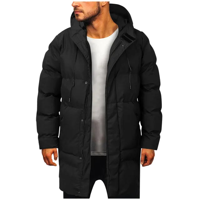 Lange Heren Winterjas met Voering – Waterafstotend en Warm