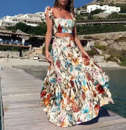 Zomerjurkje Boho Print Tweedelig Jurk Vrouw