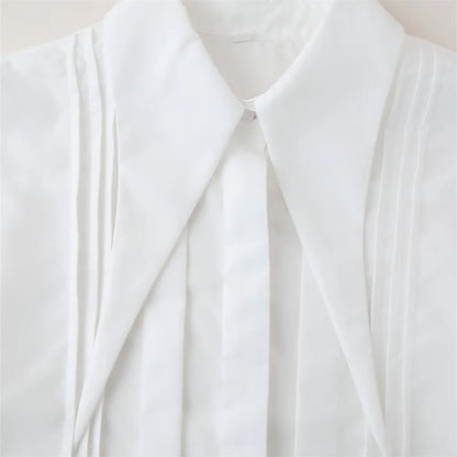 Zomerse Mode Puntige Kraag Blouse