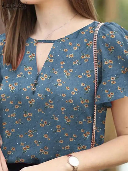 Bohemian Bloemenprint Zomer Blouse voor Dames