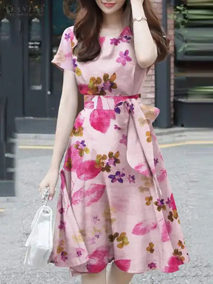 Bella Vista Zomerjurk met Elegant Bedrukt Ontwerp