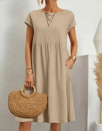 Zanzea Vrouwen Linnen Casual Jurk