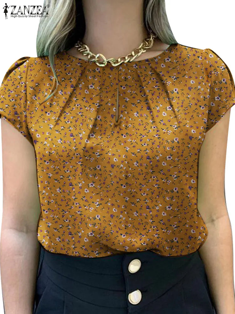 Zonnige Dageraad Zomerse Bloemenblouse
