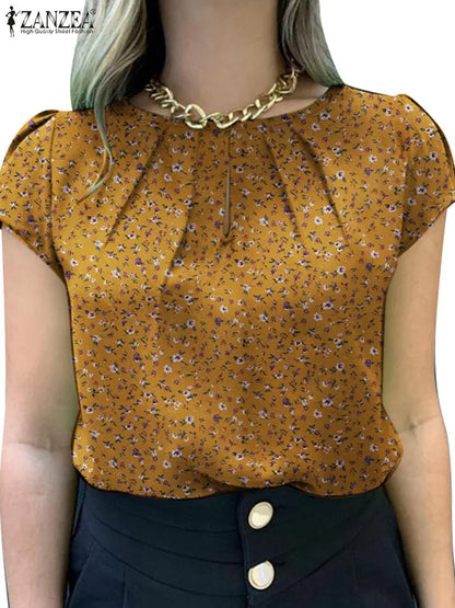 Zonnige Dageraad Zomerse Bloemenblouse