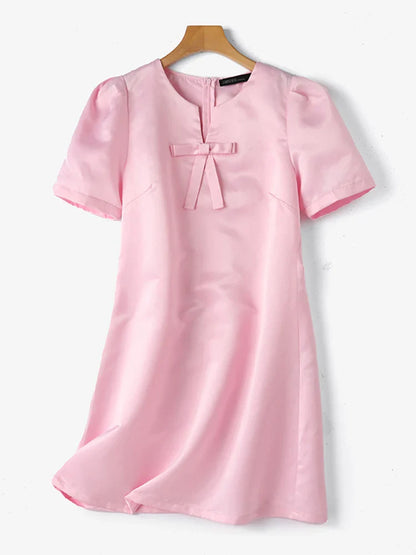 ChicMode Zomerse Mode Korte Mouw Effen Jurk voor Dames