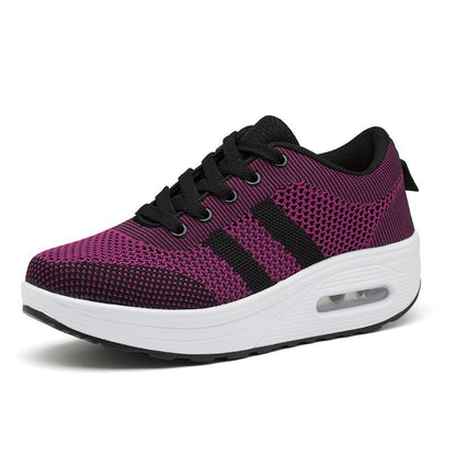 ZappoFlex paarse sneakers met witte zool en zwarte accenten, ademend mesh materiaal voor comfortabele ondersteuning en stijl.