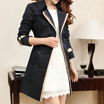 Dames Trenchcoat Lange Klassieke Stijl