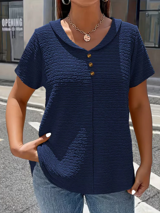 Zelara | Verfijnde Korte Mouwen Blouse Dames 0