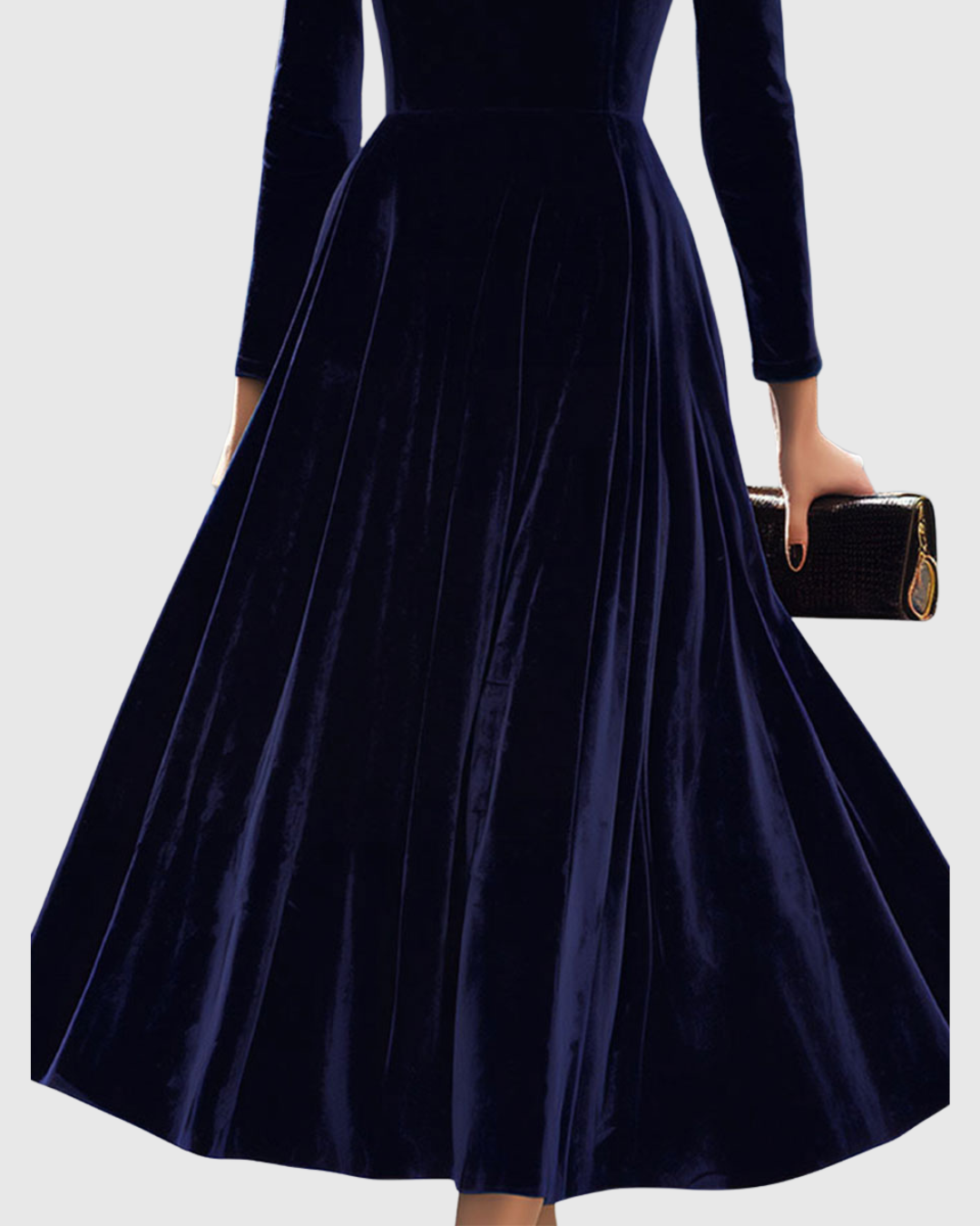 Zelora | Elegant Dames Midi Jurk met Lange Mouwen 2