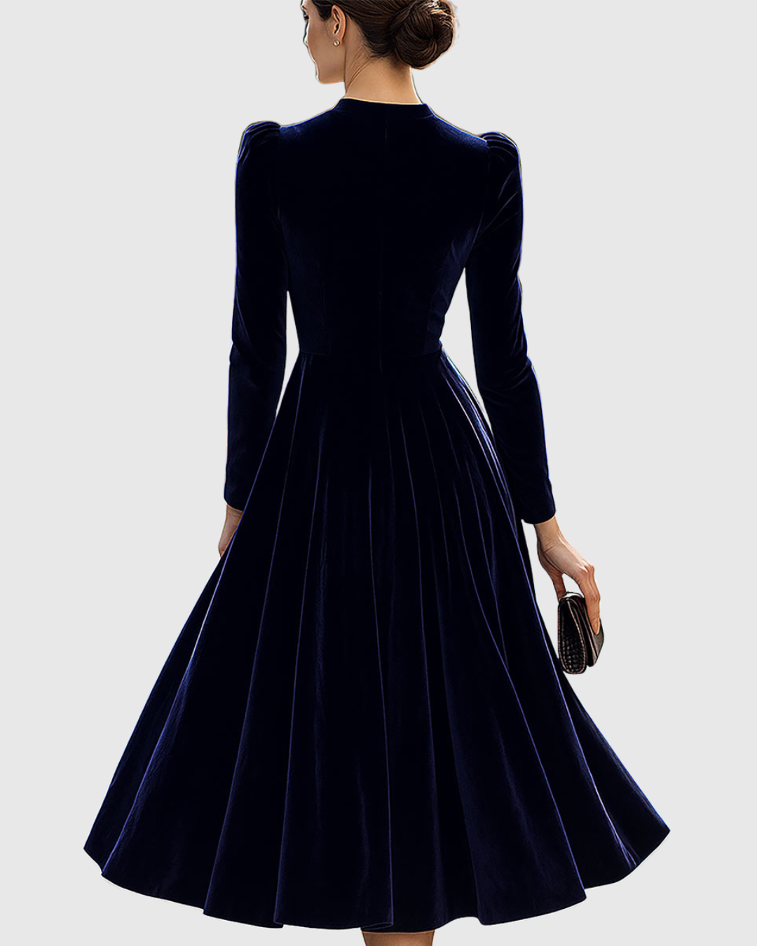Zelora | Elegant Dames Midi Jurk met Lange Mouwen 3
