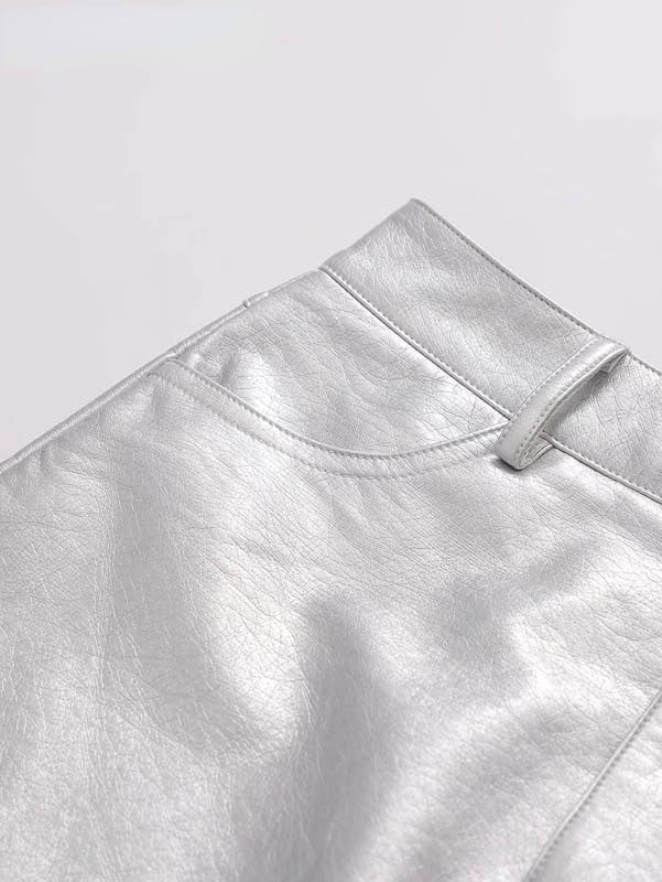 Zilveren Rok | Korte Glitter Rok voor Vrouw