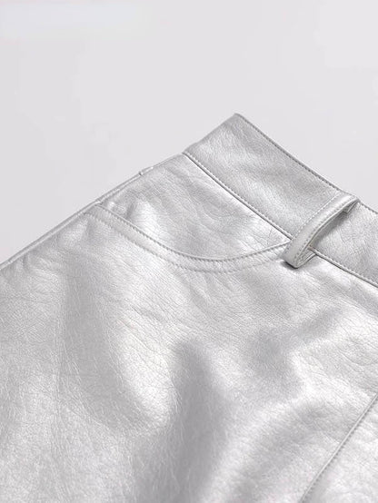 Zilveren Rok | Korte Glitter Rok voor Vrouw