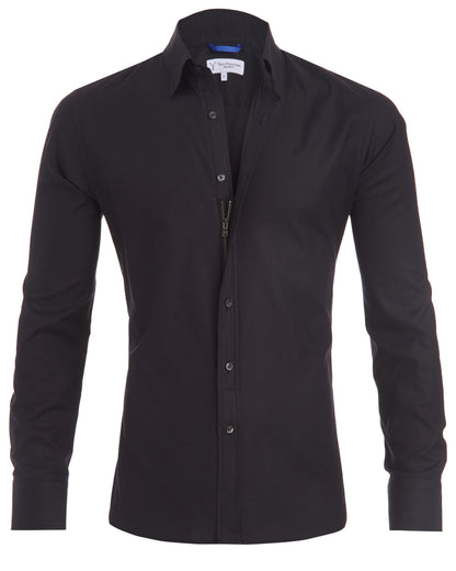 Arjan Camicia da Uomo - Slim Fit con Zip Nascosta, Elegante e Sportiva-5