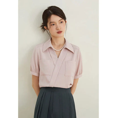 Eleganties Zomerchic V-Hals Blouse
