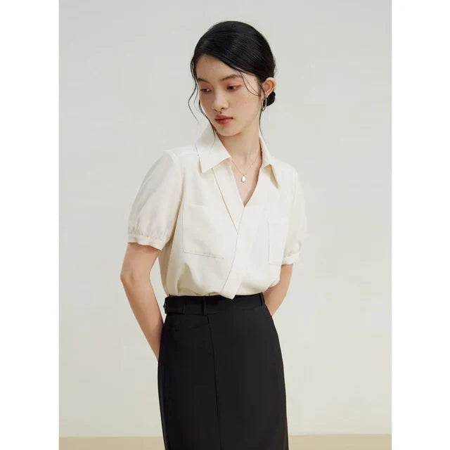Eleganties Zomerchic V-Hals Blouse