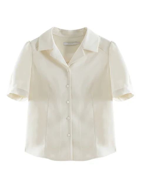 Ziqiao Petite Franse Stijl Witte Blouse