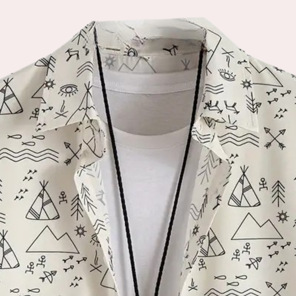 Mannen Overhemd met Leuke Print - Casual Stijl