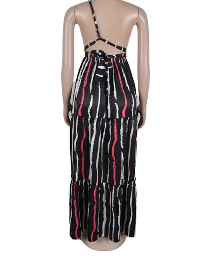 Trendy Zomer Strandjurk van Znaiml met Gestreepte Print