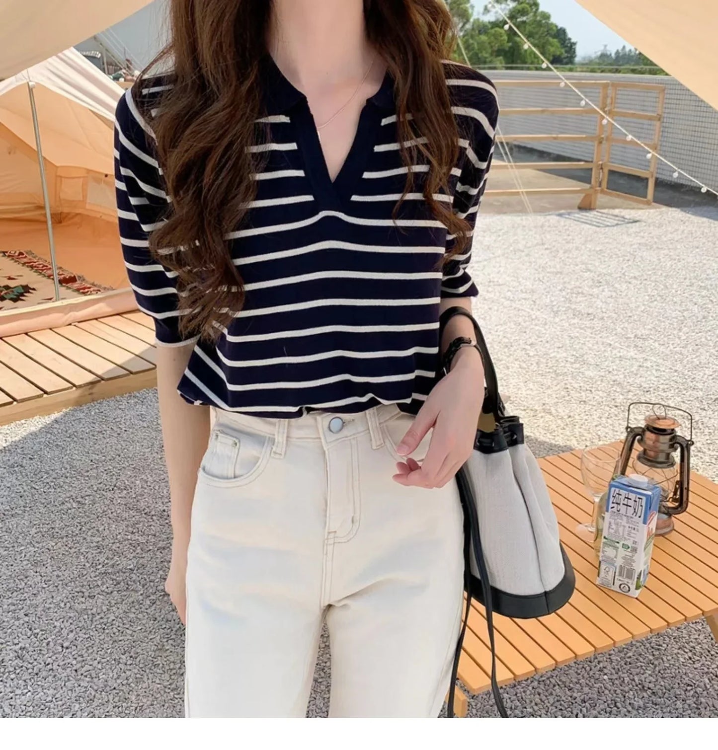 BloomVista Gestreept Polo T-shirt