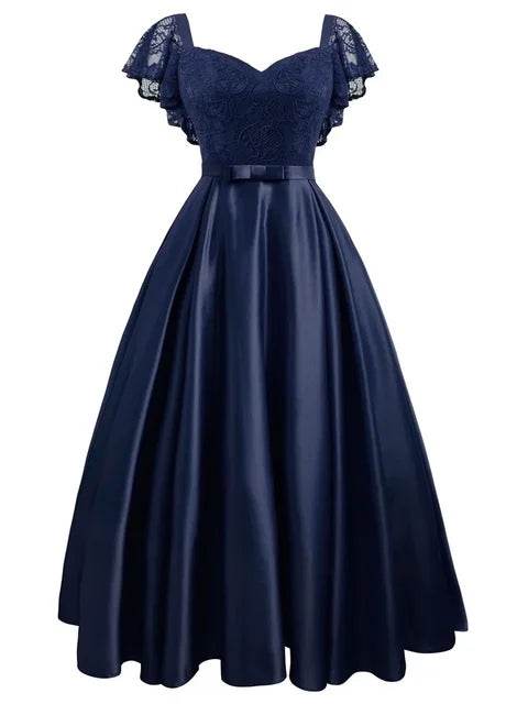 Glamour Mode Zomer Party Dress met Bloemen Kant