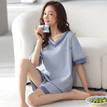 Zomerse Cartoon Kat Pyjama Set