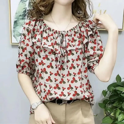 Zomer Blouse met Strikdetail voor Vrouwen