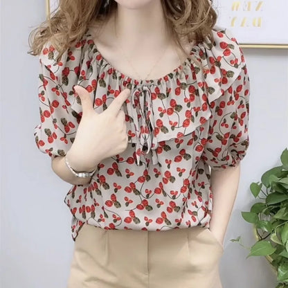 Zomer Blouse met Strikdetail voor Vrouwen