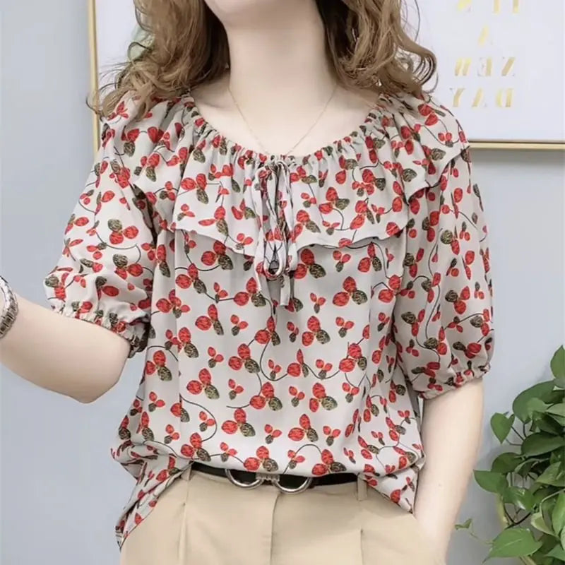 Zomer Blouse met Strikdetail voor Vrouwen