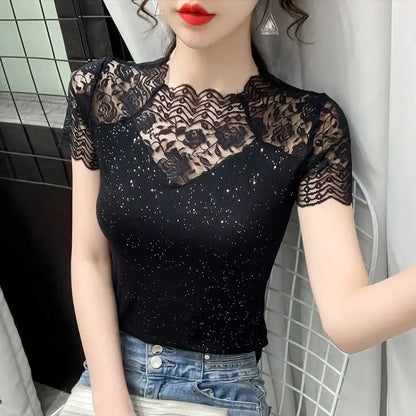 Sunshine Chic Glow & Glam Mesh T-shirt