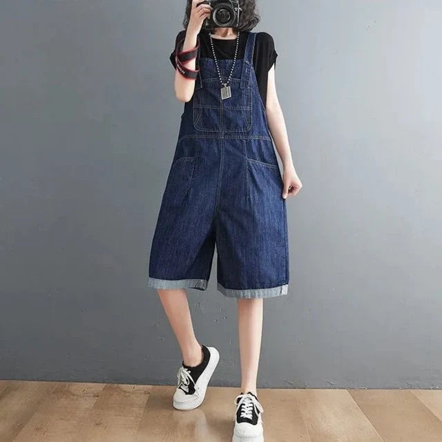 Koreaanse Denim Jumpsuit met Baggy Pasvorm