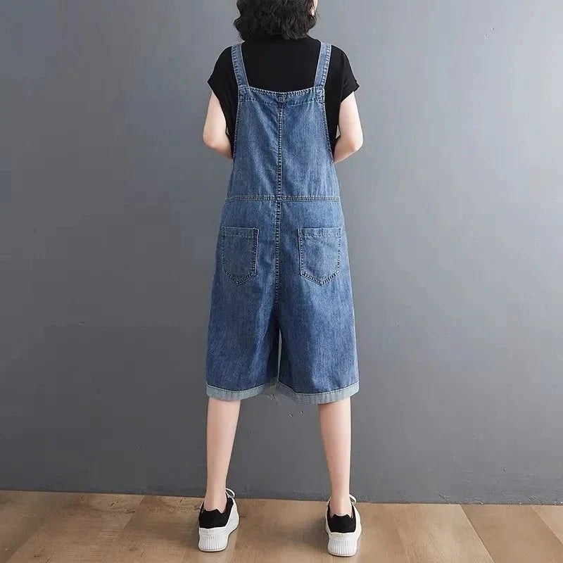 Koreaanse Denim Jumpsuit met Baggy Pasvorm