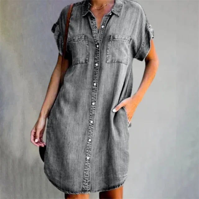 Zonnige Dagen Denim Jurk van Zomerbries Collectie