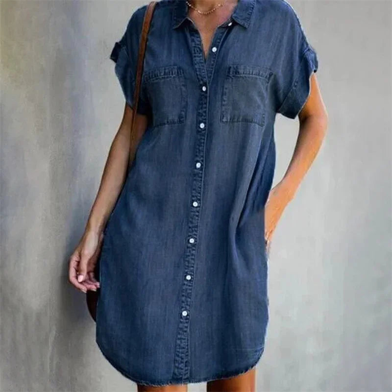 Zonnige Dagen Denim Jurk van Zomerbries Collectie