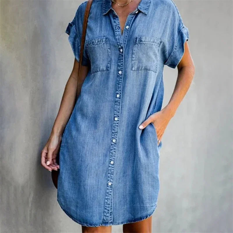 Zonnige Dagen Denim Jurk van Zomerbries Collectie